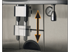 Height adjustable double coffee outlet with integrated cappuccino foamer